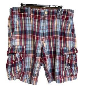 Men's VTG Polo Jeans Ralph Lauren Madras Plaid Shorts Y2K Preppy Bermuda Sz 36